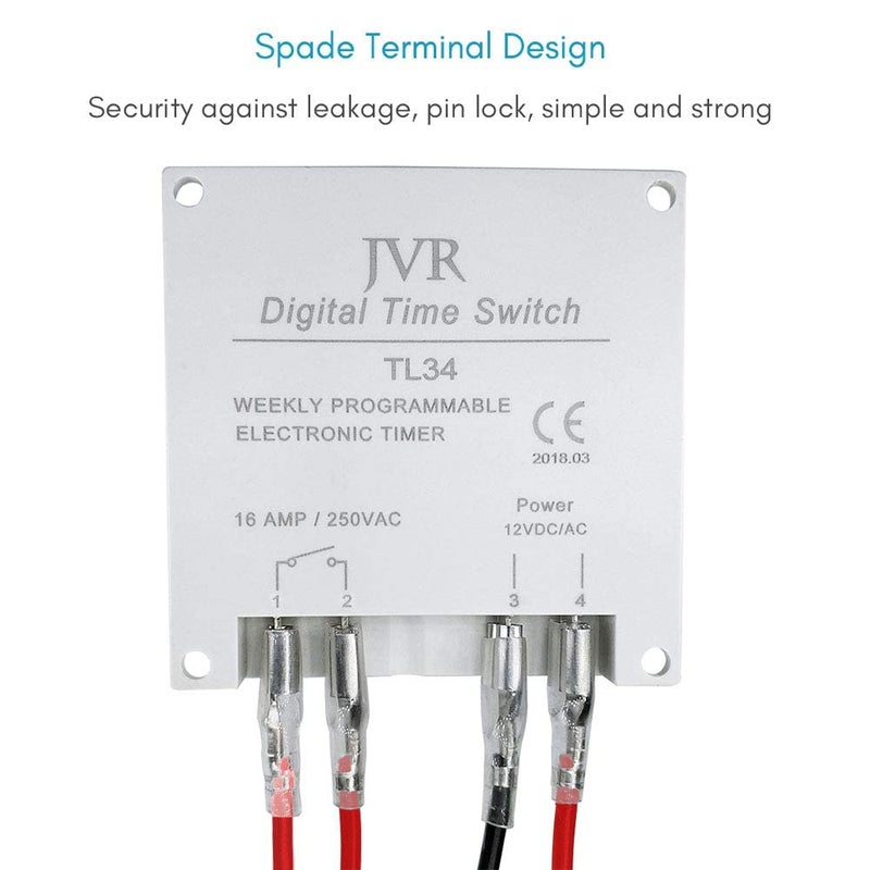 JVR 12V Timer Switch - Programmable, DC/AC/Solar Battery Powered | 12 Volt JVR Timer Relay - Image 5